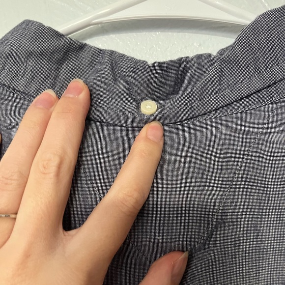 Tommy Hilfiger Classic Fit Button Down Blue Gray Textured Print Button Collar XL - Picture 7 of 9